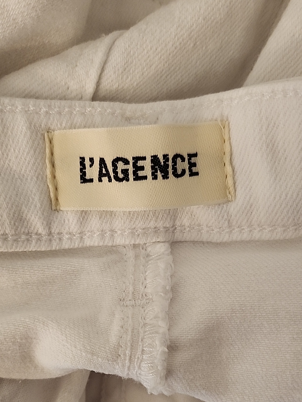 L'AGENCE Strechy  wide-leg High-Rise blanc white jeans RN# 126654 Size 28 - Picture 6 of 16